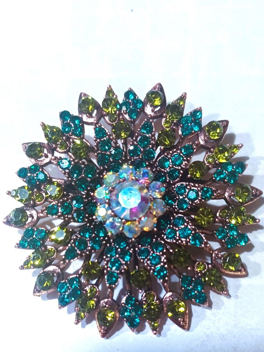 Gorgeous Multi Colored Rhinestone Brooch